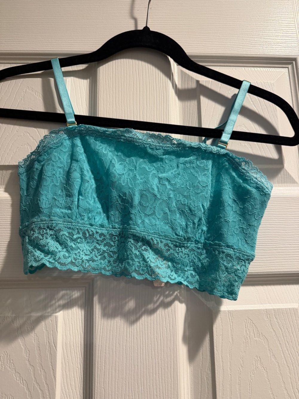 Victorias Secret Lace Bralette - Turquoise Cropped Lace Top NWT Medium